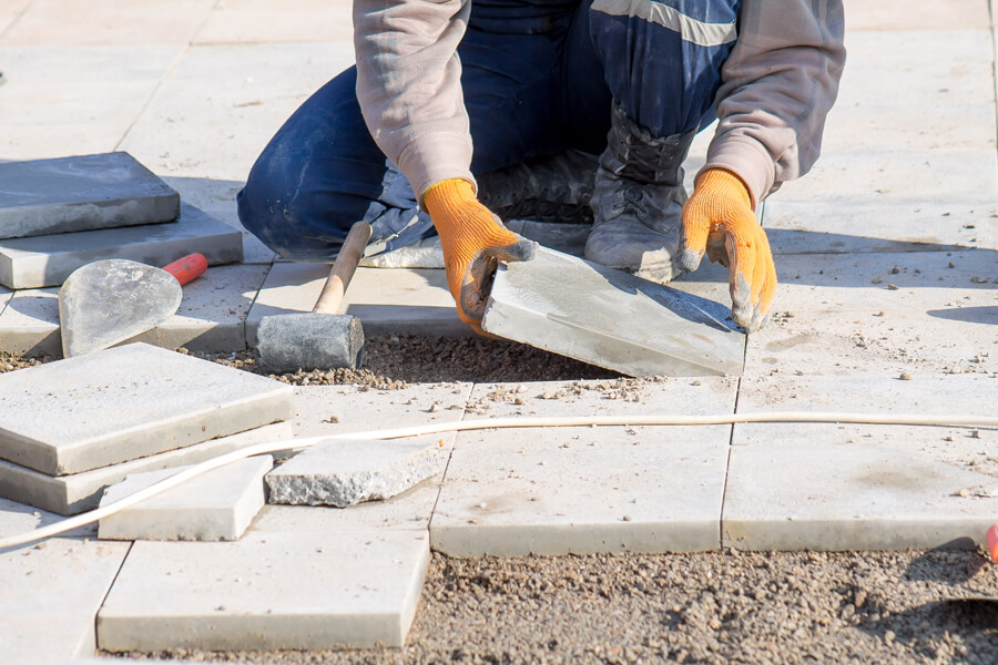 Laying Of Paving Slabs